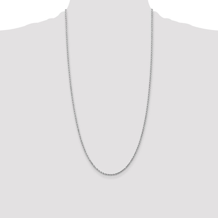 Order 14K White Gold 28-Inch 2mm Diamond-Cut Rope Chain - Stylish Value!-4
