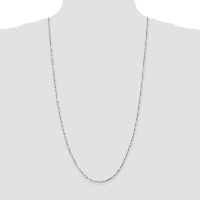 Shop Stylish 30-Inch 14K White Gold 2mm Diamond-Cut Rope Chain, Lobster Clasp-4