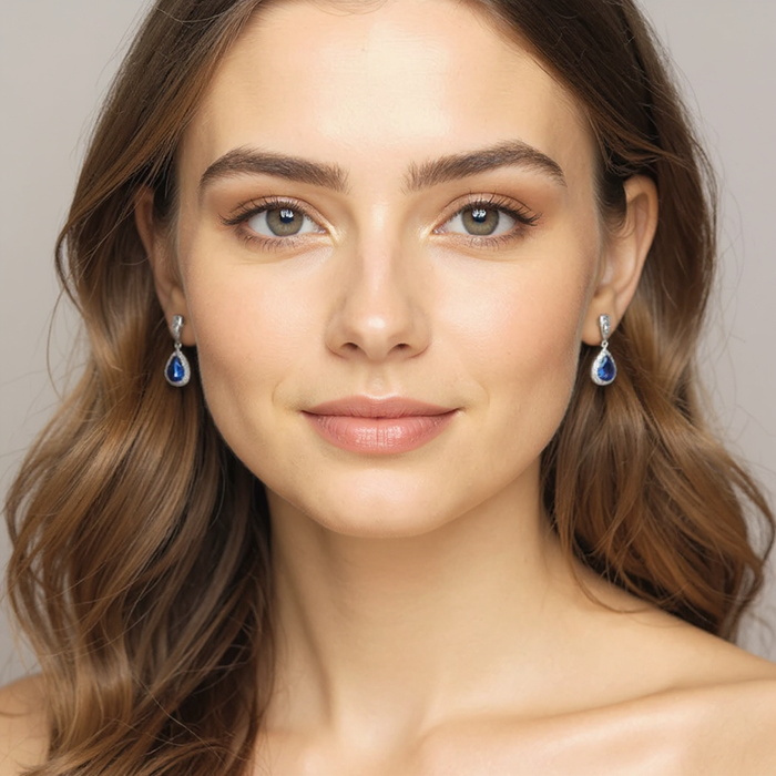 Buy Exclusive Cheryl M Sterling Silver Teardrop Earrings with Lab-Created Spinel-5