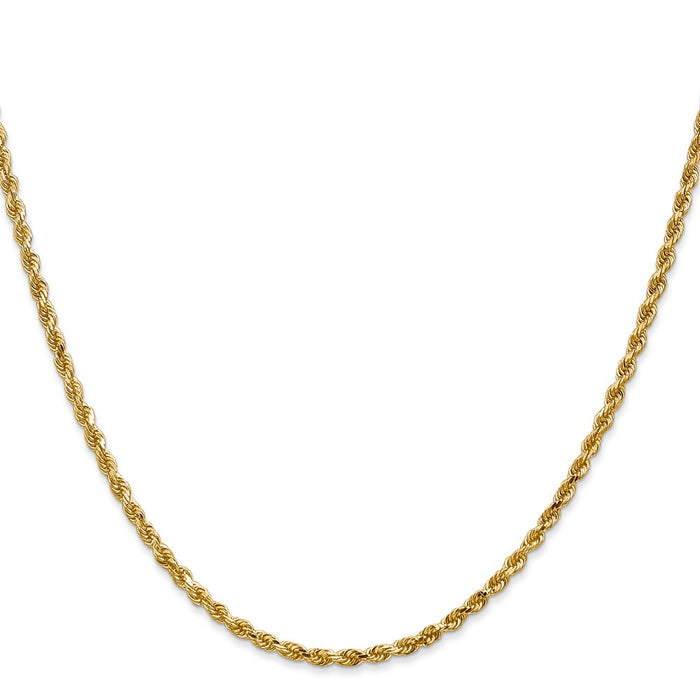 Buy Designer 14K Gold 28-Inch Diamond-Cut Rope Chain, 2.25mm - Luxury Value!-2