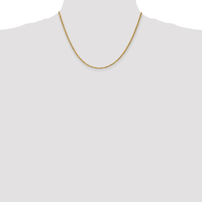 Buy Stylish 14K Gold 18-Inch 2.25mm Diamond-Cut Rope Chain - Luxury Design-4