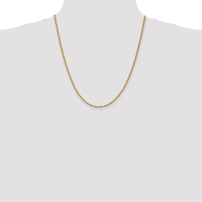 Shop Stylish 14K Gold 22-Inch Diamond-Cut Rope Chain - 2.25mm, Luxury Quality!-4
