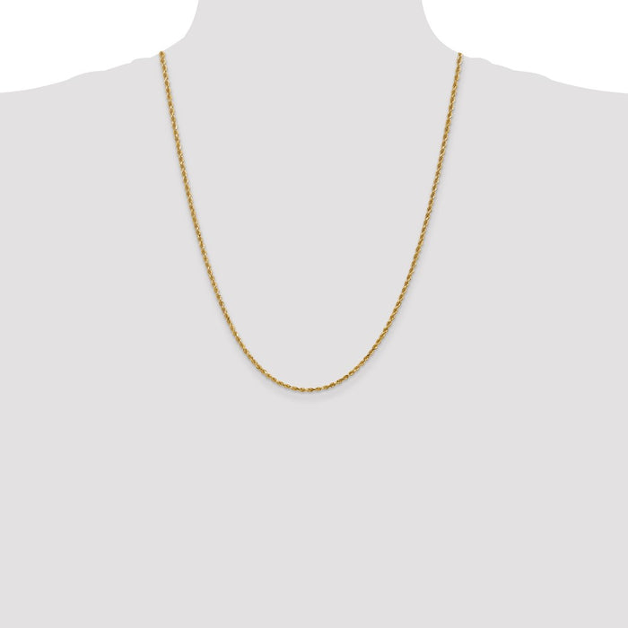 Exclusive 14K Gold 24-Inch Diamond-Cut Rope Chain, 2.25mm | Stylish Value!-4