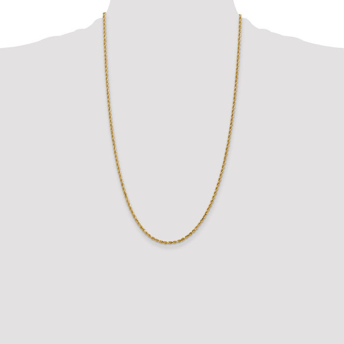 Buy Stylish 14K Gold 26-Inch Diamond-Cut Rope Chain, 2.25mm for Value-4