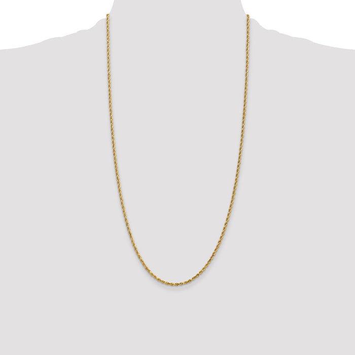 Buy Designer 14K Gold 28-Inch Diamond-Cut Rope Chain, 2.25mm - Luxury Value!-4