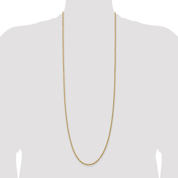 Buy Exclusive 36-Inch 14K Gold Diamond-Cut Rope Chain, 2.25mm - Stylish Luxury-4
