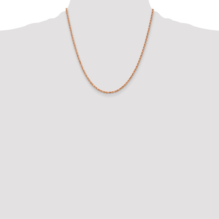 Shop Exclusive 14K Rose Gold 20-Inch Diamond-Cut Rope Chain - 2.25mm Stylish Value!-4