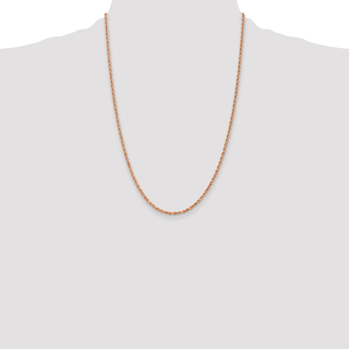 Buy 14K Rose Gold 24-Inch Diamond-Cut Rope Chain, 2.25mm - Stylish Value!-4
