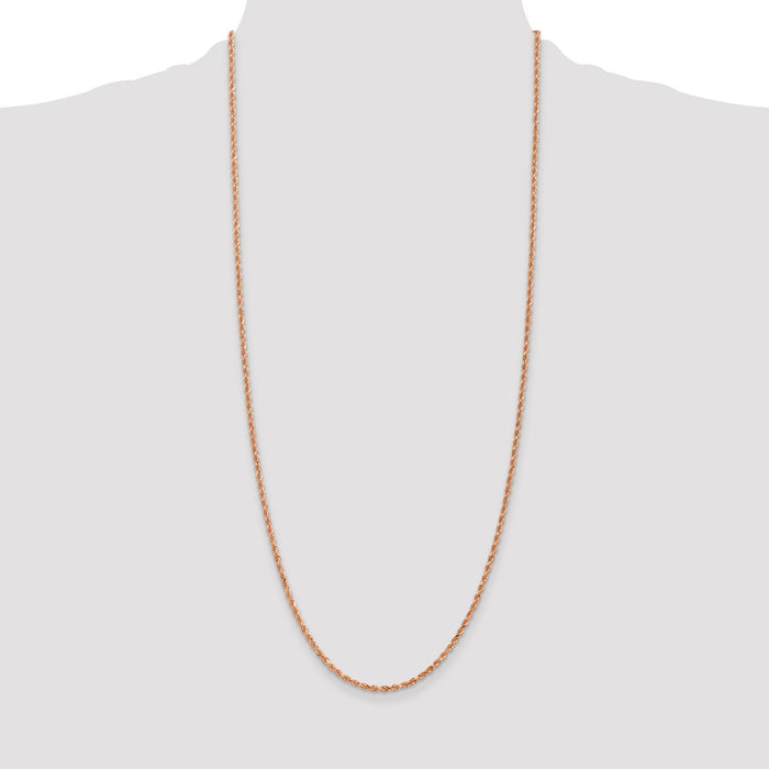 Exclusive 14K Rose Gold 30-Inch Diamond-Cut Rope Chain - 2.25mm Value!-4