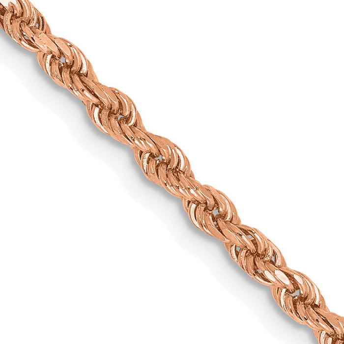 Buy 14K Rose Gold 24-Inch Diamond-Cut Rope Chain, 2.25mm - Stylish Value!-1