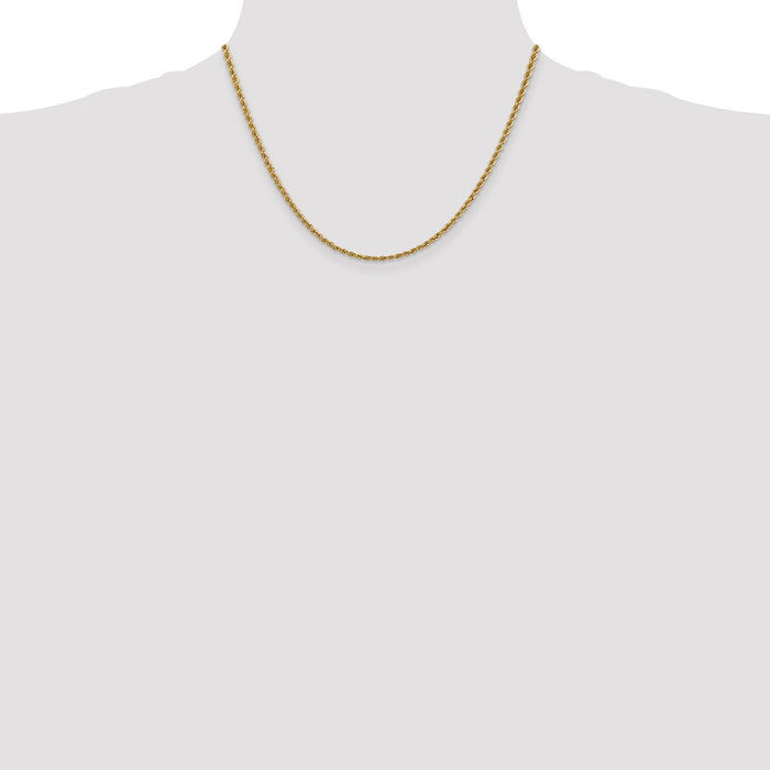 Shop 14K Gold 18-Inch 2.5mm Classic Rope Chain - Stylish & Affordable Luxury-4