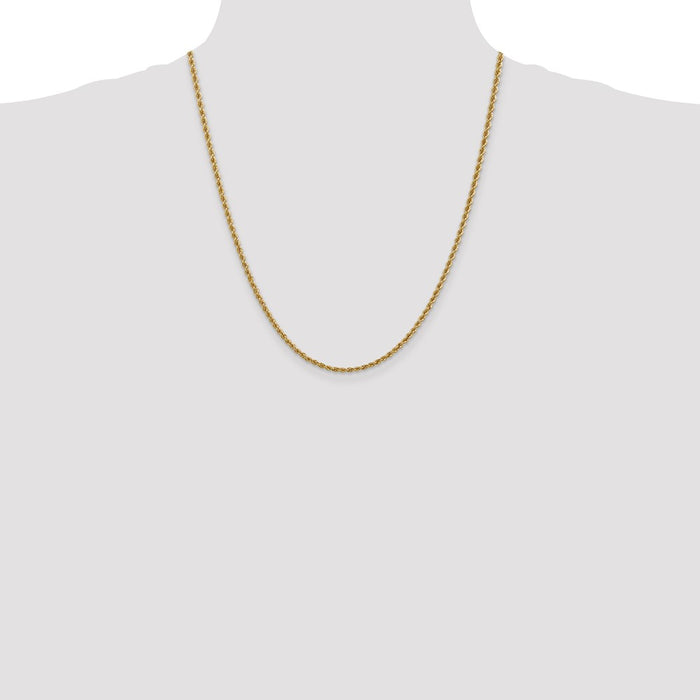High-Quality 22-Inch 2.5mm 14K Gold Rope Chain - Affordable Luxury Jewelry-4