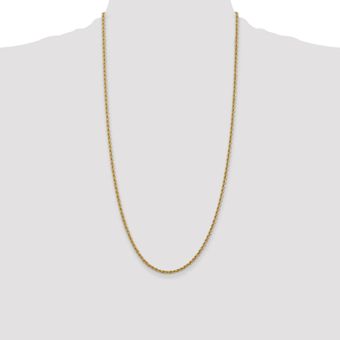 Buy Stylish 28-Inch 2.5mm 14K Gold Classic Rope Chain - Luxury Accessory-4