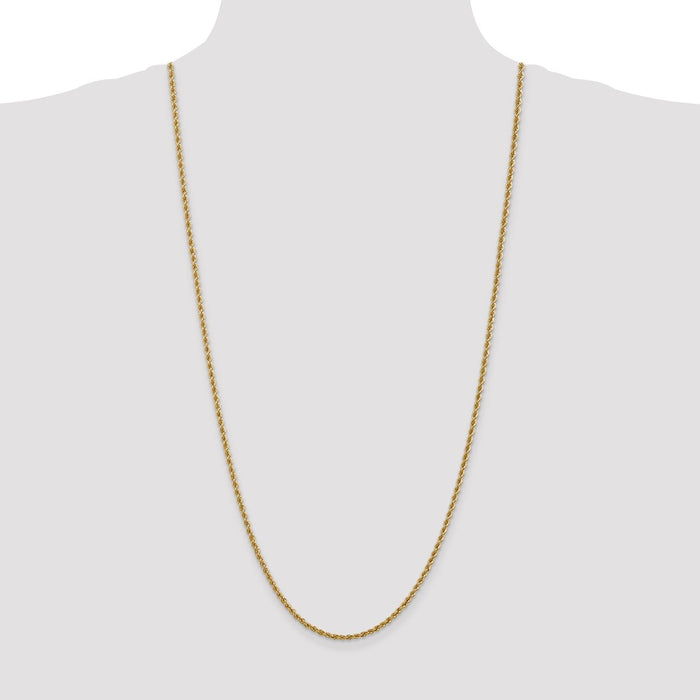 Shop 30-Inch 14K Gold 2.5mm Classic Rope Chain - Stylish & Affordable Luxury-4
