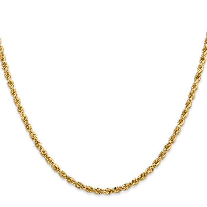 Shop Stylish 14K Gold Diamond-Cut Rope Chain, 24-Inch, 2.75mm - Luxury Value!-2