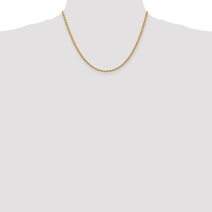 High-Quality 14K Gold 18-Inch 2.75mm Diamond-Cut Rope Chain - Stylish Value!-4