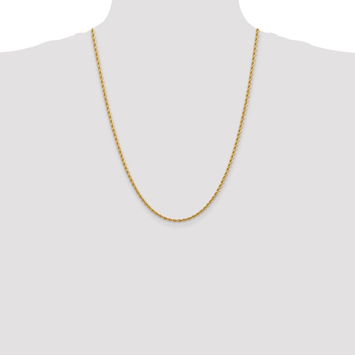 Shop Stylish 14K Gold Diamond-Cut Rope Chain, 24-Inch, 2.75mm - Luxury Value!-4