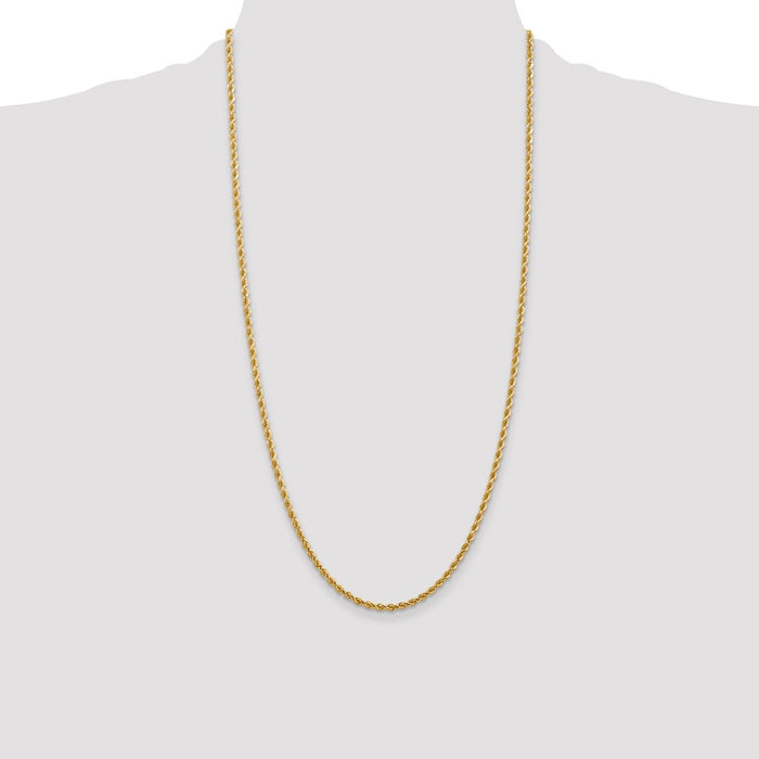 Exclusive 14K Gold 26-Inch Diamond-Cut Rope Chain - Stylish 2.75mm Design-4