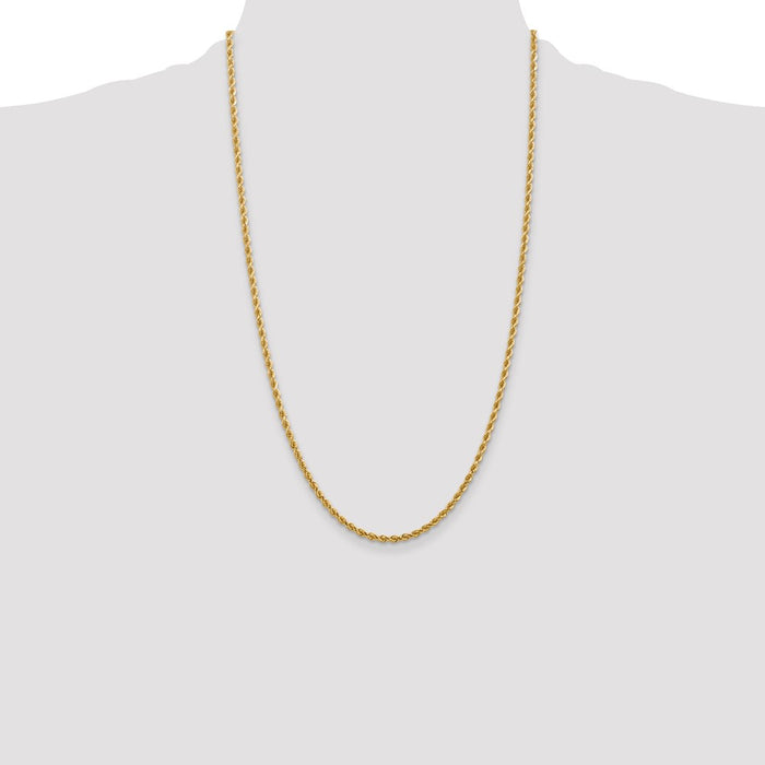 Buy Exclusive 14K Gold 28-Inch Diamond-Cut Rope Chain - 2.75mm Stylish Design-4