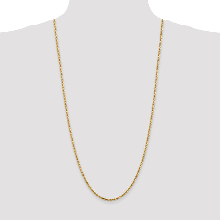 Exclusive 14K Gold 30-Inch Diamond-Cut Rope Chain, 2.75mm - Affordable Luxury-4