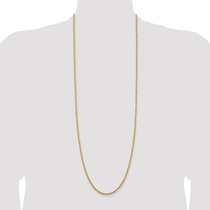 Shop Exclusive 14K Gold 36-Inch Diamond-Cut Rope Chain - Stylish 2.75mm Width-4