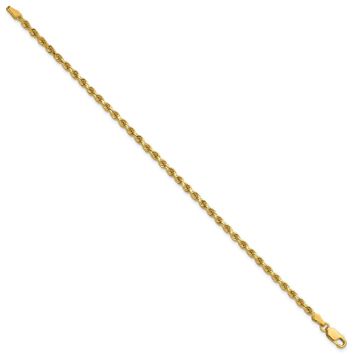 Designer 14K Gold 7-Inch Diamond-Cut Rope Chain - Affordable 2.75mm Thickness-2