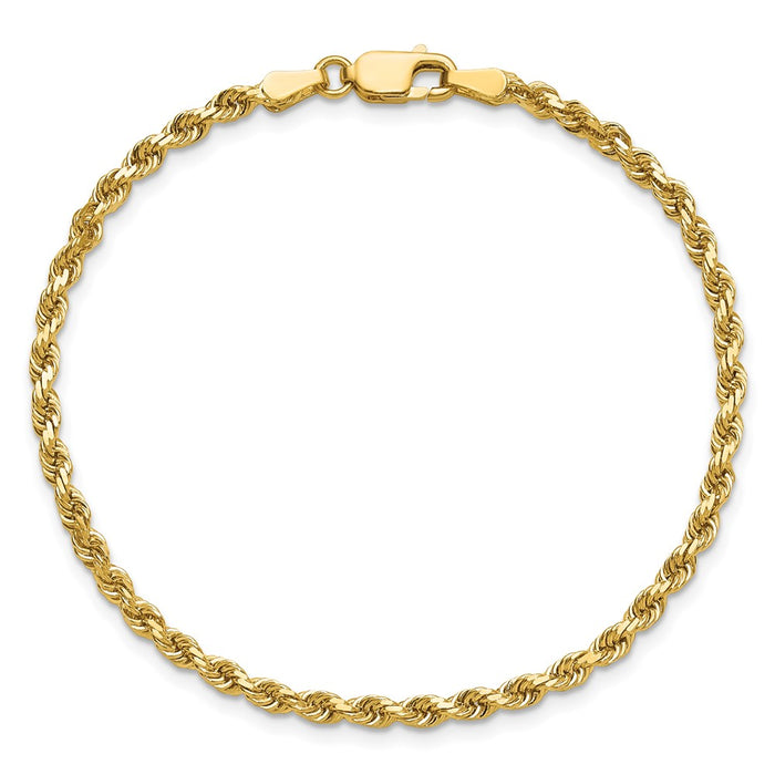 Designer 14K Gold 7-Inch Diamond-Cut Rope Chain - Affordable 2.75mm Thickness-5