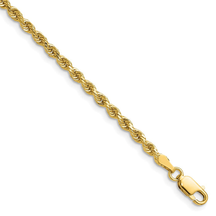 High-Quality 14K Gold 18-Inch 2.75mm Diamond-Cut Rope Chain - Stylish Value!-1