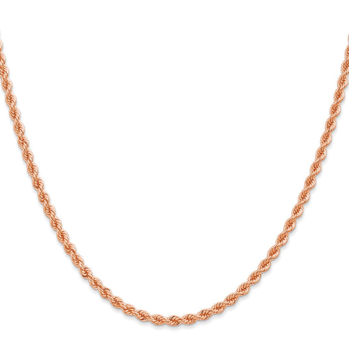 Buy Exclusive 14K Rose Gold 2.75mm Diamond-Cut Rope Chain - Stylish Luxury!-2