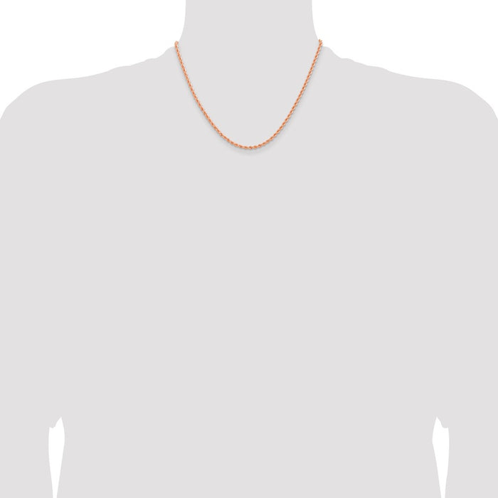Shop Stylish 14K Rose Gold 2.75mm Diamond-Cut Rope Chain - Luxury Value!-4