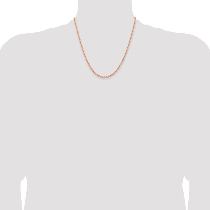 Buy Exclusive 14K Rose Gold 2.75mm Diamond-Cut Rope Chain - Stylish Luxury!-4