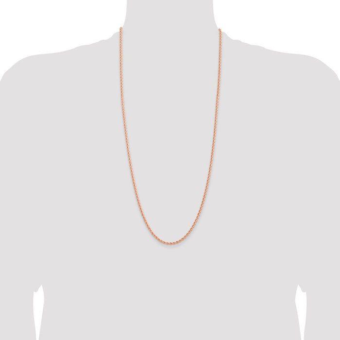 Shop Stylish 14K Rose Gold 2.75mm Diamond-Cut Rope Chain - Luxury Design-4