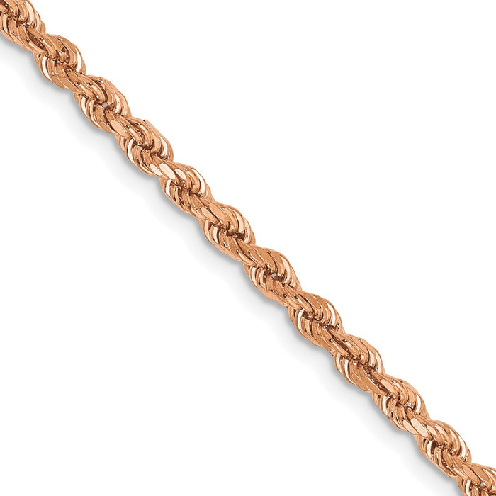 Buy Exclusive 14K Rose Gold 2.75mm Diamond-Cut Rope Chain - Stylish Luxury!-1