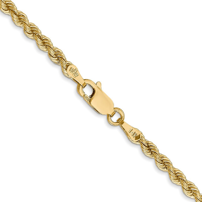 Shop Stylish 14K Gold 22-Inch Rope Chain - 2.75mm, Lobster Clasp - Luxury Value-3