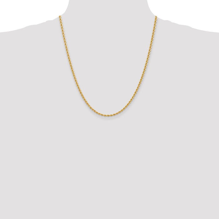 Shop Stylish 14K Gold 22-Inch Rope Chain - 2.75mm, Lobster Clasp - Luxury Value-4