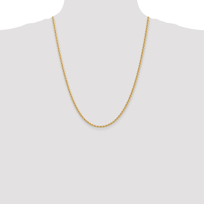 Shop 14K Gold 24-Inch Classic Rope Chain - Stylish 2.75mm, Affordable Luxury!-4