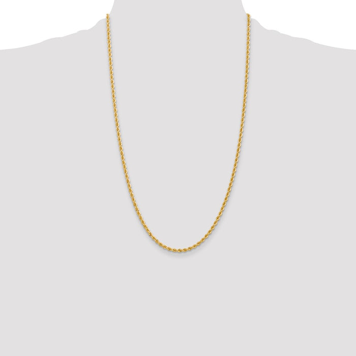 Shop Stylish 14K Gold 26-Inch Classic Rope Chain - 2.75mm, Luxury Design-4