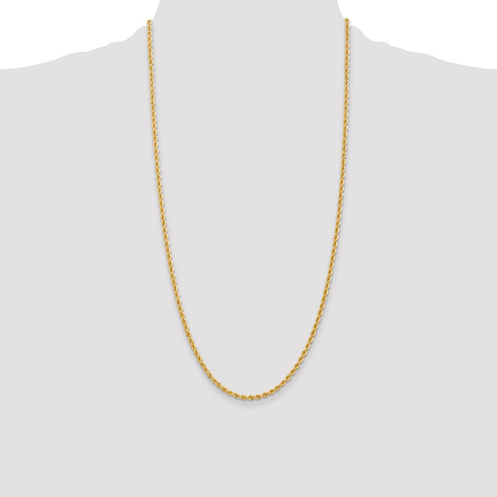 Shop Exclusive 14K Gold 28-Inch Rope Chain - 2.75mm Width, Stylish & Affordable!-4