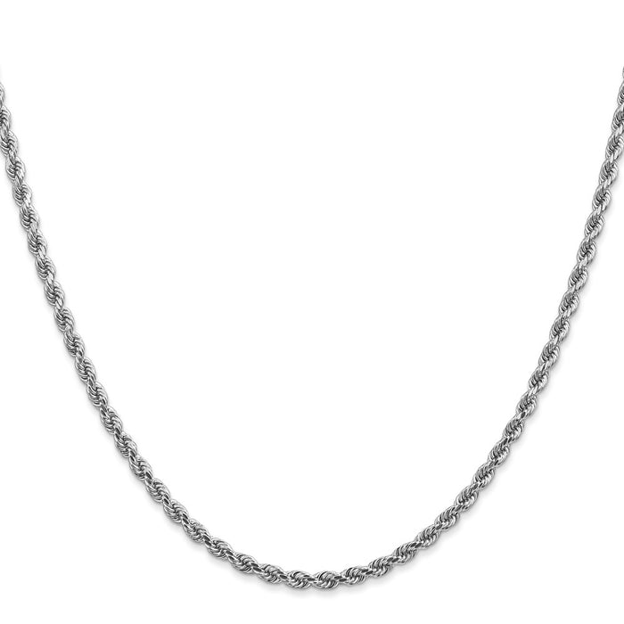 Buy 30-Inch 14K White Gold Diamond-Cut Rope Chain - Stylish 2.75mm Design-2