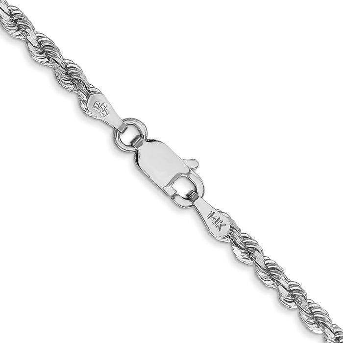 Shop Stylish 14K White Gold 18-Inch Diamond-Cut Rope Chain - 2.75mm Links-3