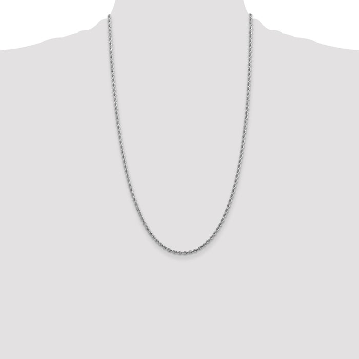 Buy Stylish 14K White Gold 26-Inch Diamond-Cut Rope Chain - 2.75mm, Luxury-4