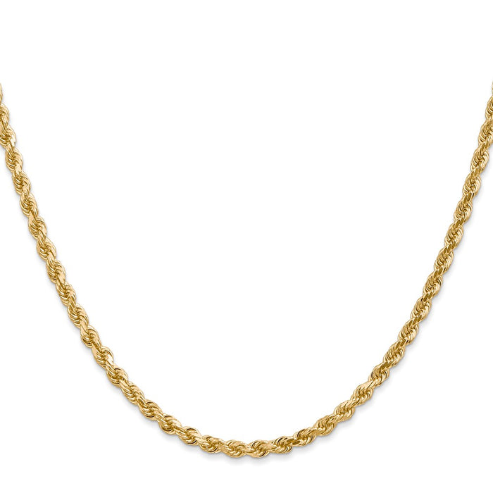 Buy 36-Inch 14K Gold Diamond-Cut Rope Chain - Stylish 3mm Thickness-2