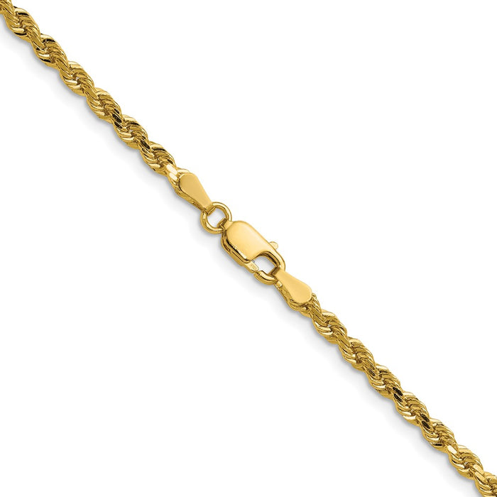 Buy 36-Inch 14K Gold Diamond-Cut Rope Chain - Stylish 3mm Thickness-3