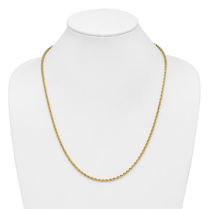 Shop Stylish 14K Gold Diamond-Cut Rope Chain - 24-Inch, 3mm, Luxury Design-4