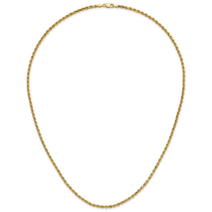 Shop Stylish 14K Gold Diamond-Cut Rope Chain - 24-Inch, 3mm, Luxury Design-5