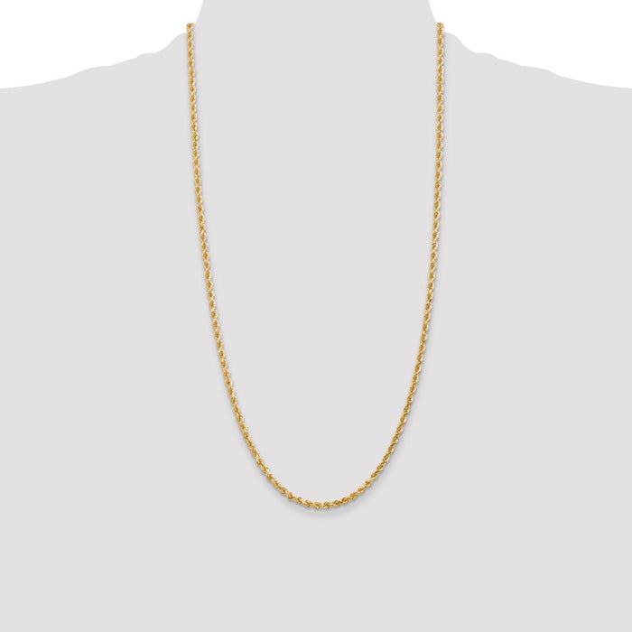 High-Quality 28-Inch 3mm 14K Gold Diamond-Cut Rope Chain - Stylish Value Piece-4