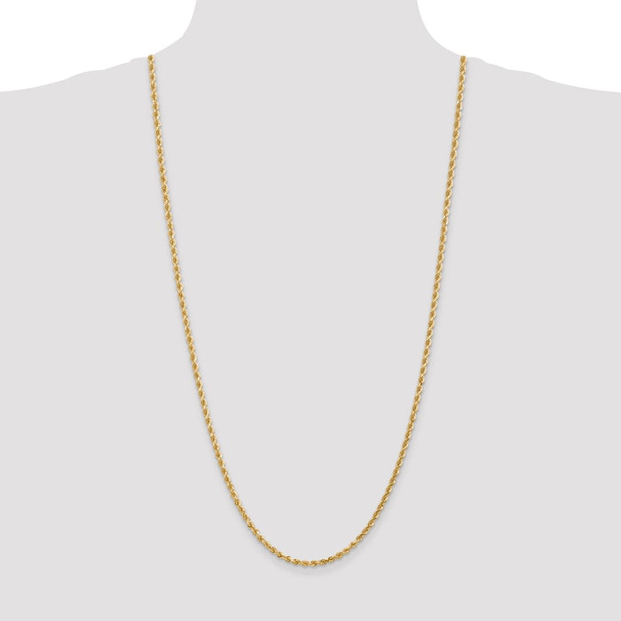 Buy 14K Gold 30-Inch 3mm Diamond-Cut Rope Chain - Stylish & Affordable Luxury!-4