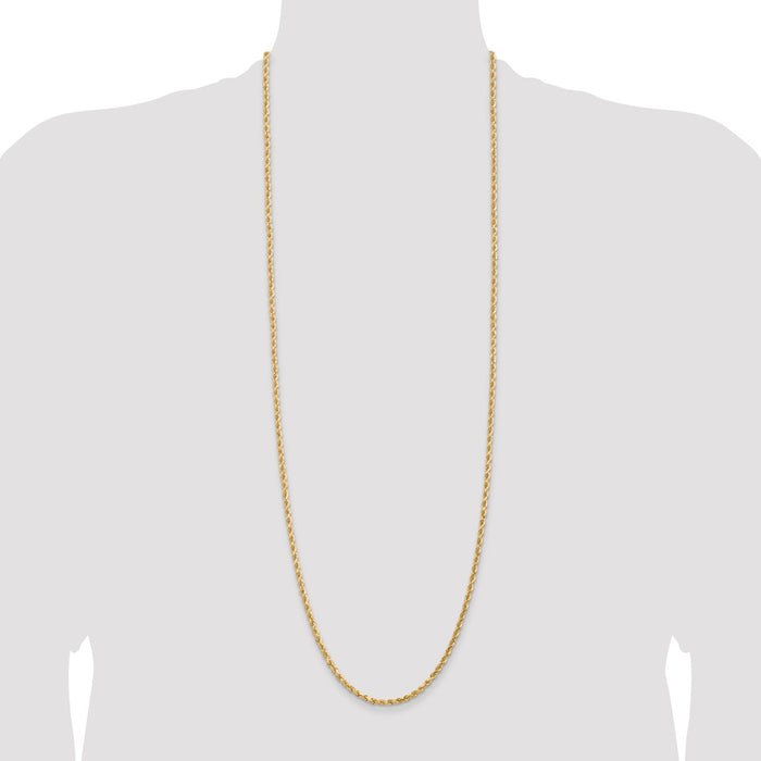 Buy 36-Inch 14K Gold Diamond-Cut Rope Chain - Stylish 3mm Thickness-4