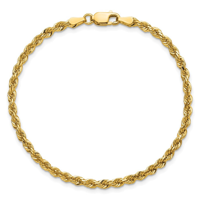 Shop Stylish 14K Gold 9-Inch 3mm Diamond-Cut Rope Chain - Luxury Accessory!-4