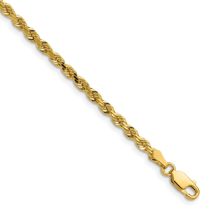 Exclusive 14K Gold 20-Inch 3mm Diamond-Cut Rope Chain - Stylish Luxury Jewelry-1